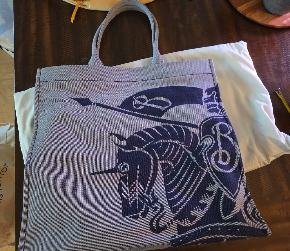 Burberry Extra Large EDK Travel Tote Denim